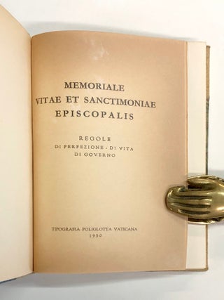 Memoriale Vitae et Sanctimoniae Episcopalis -- Regole di Perfezione, di Vita, di Governo