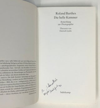 Die helle Kammer: Bemerkung zur Photographie