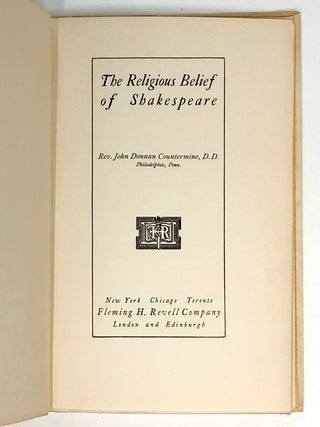 The Religious Belief of Shakespeare [1906]