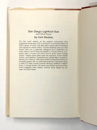 San Diego Lightfoot Sue and other stories 1st edition, signed by ...