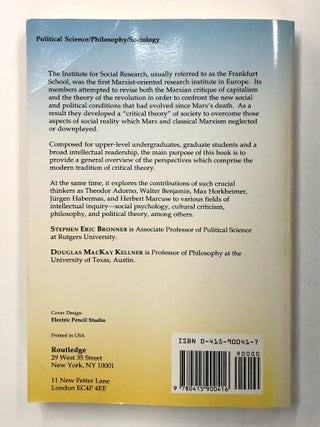 Critical Theory and Society: A Reader