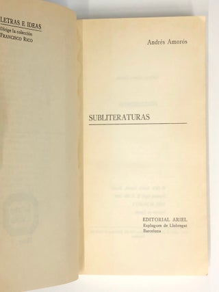 Subliteraturas [Letras e ideas: Minor, 4]