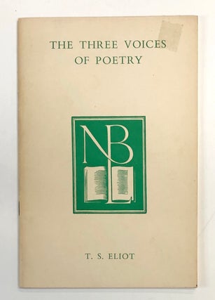 Item #s00039771 The Three Voices of Poetry. T. S. Eliot
