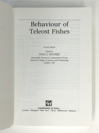 Behaviour of Teleost Fishes, second edition [Fish and Fisheries Series 7]