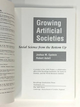 Growing Artificial Societies: Social Science from the Bottom Up [Complex and Adaptative Systems]