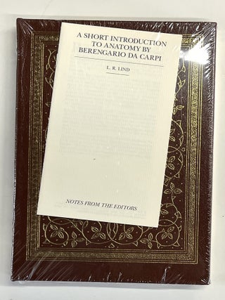 A Short Introduction to Anatomy [Classics of Medicine facsimile edition, full leather gilt NEW