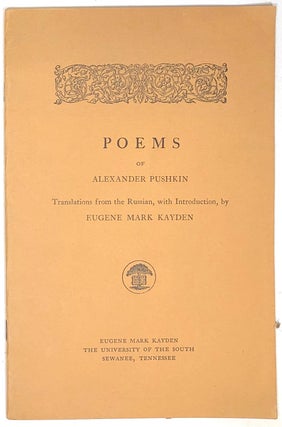Item #s0005405 Poems of Alexander Pushkin; Translations from the Russian, with an Introduction by...