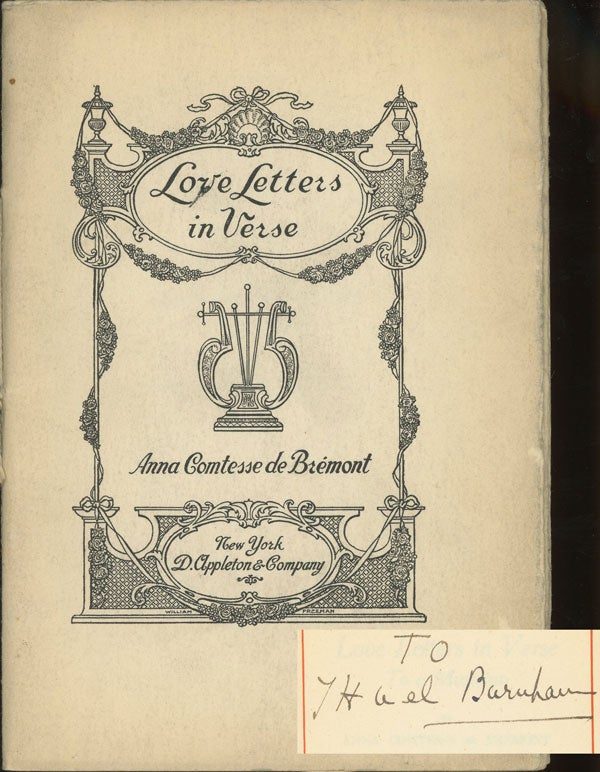 Item #s0006985 Love Letters in Verse. Anna Comtesse de Bremont, Comtesse de Anna Dunphy Brémont.