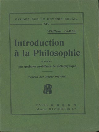 Item #s0006998 Introduction a la Philosophie; Essai sur Quelques Problemes de Metaphysique....