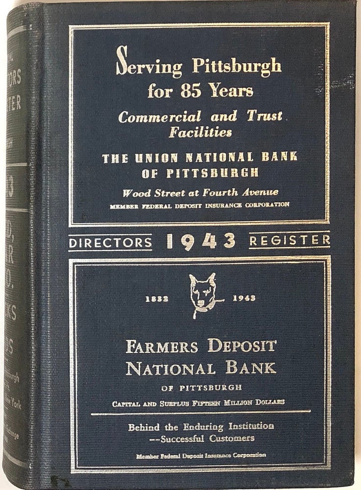 Item #s0007419 Official Directors Register of Pittsburgh, 1943. Directory Publishing Company.