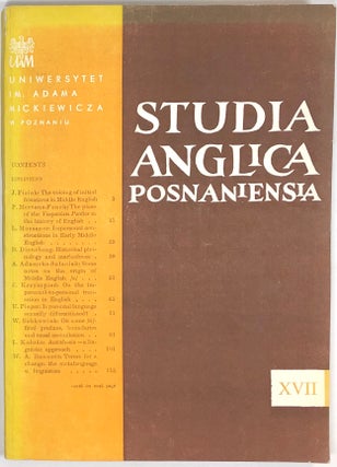 Item #s0007586 Studia Anglica Posnaniensia, An International Review of English Studies; Volume...