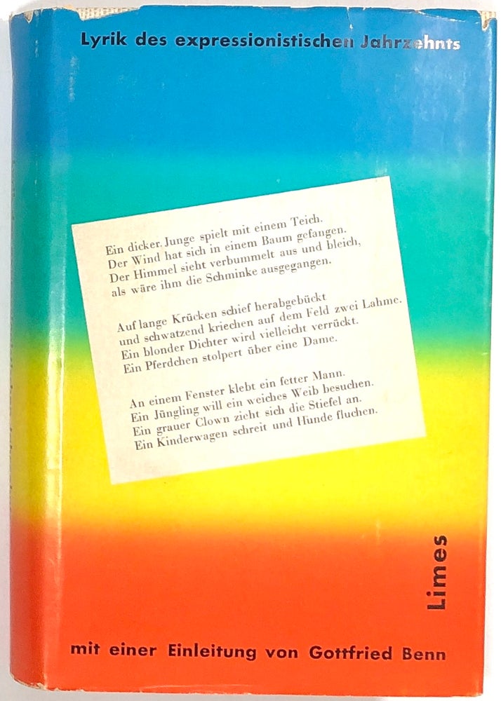 Item #s0007962 Lyrik des Expressionistischen Jahrzehnts; Von den Wegbereitern bis zum Dada. Gottfried Benn, Franz Werfel, Et. Al.