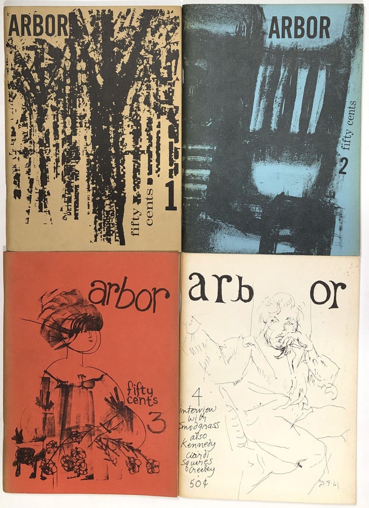 Item #s0008681 Arbor, A Magazine of Contemporary Literature; Collection of the first 4 issues; First Issue (1960) - Fourth Issue (1961). Robert Davis, Marvin Bell, X. J. Kennedy, Donald Hall, Robert J. Dunn, Robert Creeley, W. D. Snodgrass, Et. Al.