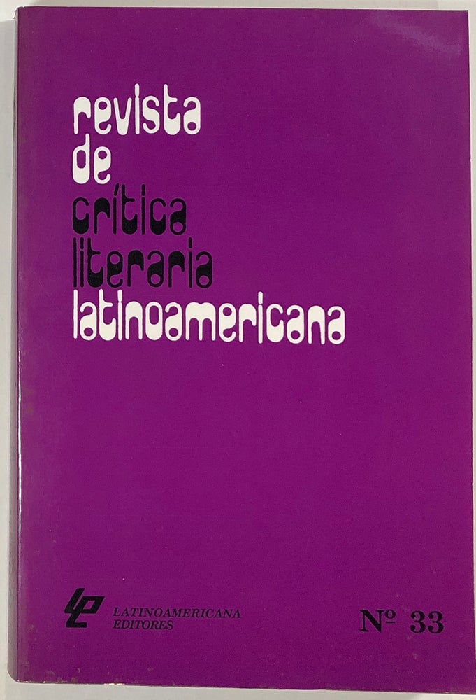 Item #s0009352 Revista De Crítica Literaria Latinoamericana; Ano XVI I- No. 33, 1991. Jean Franco, Cristina Soto, Et. Al.