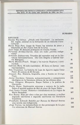 Revista De Crítica Literaria Latinoamericana; Ano XVI I- No. 34, 1991