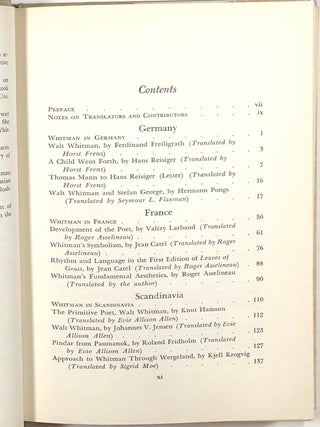 Walt Whitman Abroad; Critical Essays from Germany, France, Scandinavia, Russia, Italy, Spain and Latin America, Israel, Japan, and India