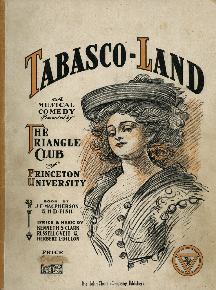 Item #z010296 Tabasco-Land, A Musical Comedy Presented by The Triangle Club of Princeton University. J. F. Macpherson, Kenneth S. Clark H D. Fish, Russel Veit, Herbert Dillon.