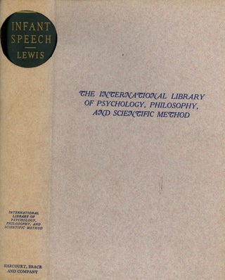Item #z010555 Infant Speech, A Study of the Beginnings of Language (International Library of...