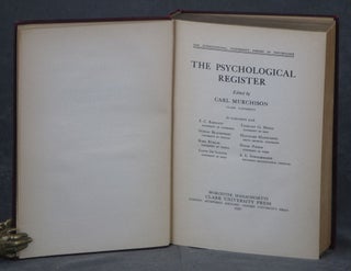 The Psychological Register (International University Series in Psychology)