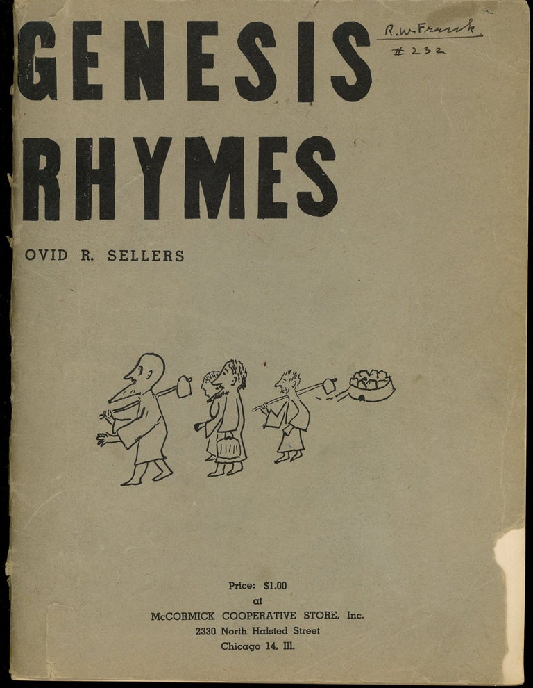 Item #z011336 Genesis Rhymes, Inscribed by Sellers. Ovid R. Sellers.