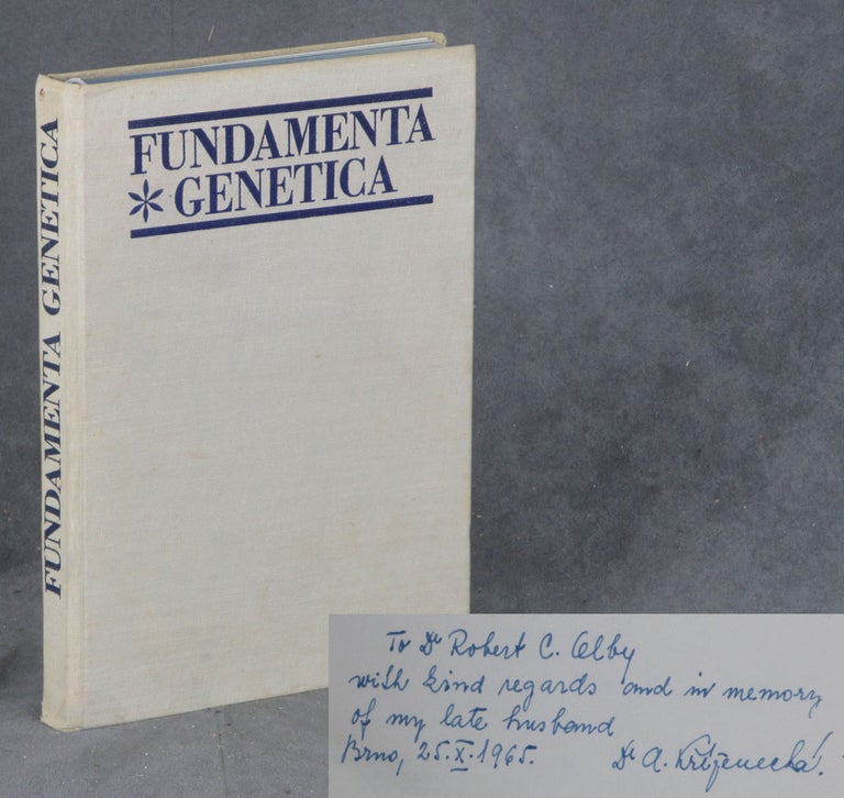 Item #z011539 Fundamenta Genetica, the Revised Edition of Mendel's Classic Paper with a Collection of 27 Original Papers Published During the Rediscovery Era, INSCRIBED by Jarolav Krízenecky to Robert Olby. Johann Gregor Mendel, Jarolav Krízenecky, Bohumil Nemec.