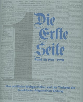Item #z011982 Die Erste Seite: Das Politische Weltgeschehen auf der Titelseite der Frankfurter...