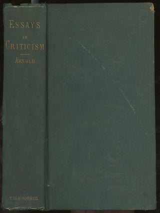 Item #z012346 Essays in Criticism. Matthew Arnold