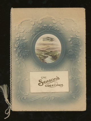 Item #z012737 Season's Greetings Card, Featuring an Early Airplane. Airplanes Aviation, Greeting...