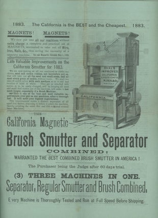 Item #z012760 Advertisement for the California Magnetic Brush Smutter and Separator Combined......