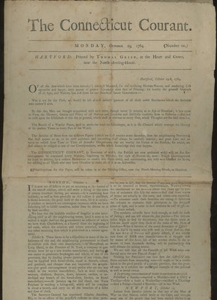 Item #z012825 The Connecticut Courant, Number 00, Monday, October 29, 1764. Thomas Green