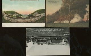 Group of 19 Train and Trolley Post Cards