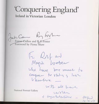 Item #z013901 Conquering England, Ireland in Victorian London, Inscribed by Fintan Cullen and R....