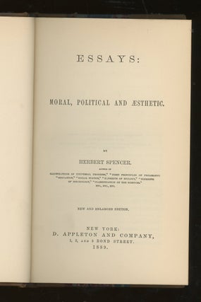 Essays: Moral, Political, and Aesthetic