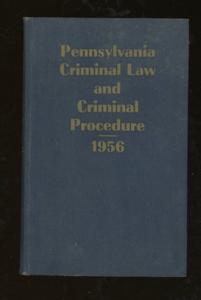 Item #z014081 Pennsylvania Criminal Law And Criminal Procedure, Official State Police Manual, As...