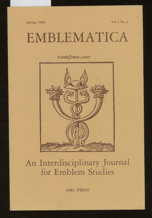 Item #z014403 Emblematica, An Interdisciplinary Journal for Emblem Studies, Volume 3 Number 1,...