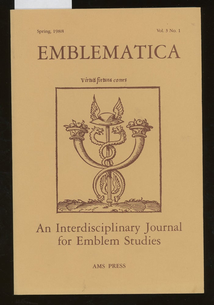 Item #z014403 Emblematica, An Interdisciplinary Journal for Emblem Studies, Volume 3 Number 1, Spring 1988. Peter M. Daly, Ego Verheyen Daniel S. Russell.