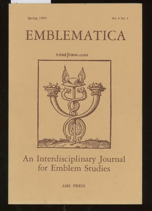 Item #z014404 Emblematica, An Interdisciplinary Journal for Emblem Studies, Volume 4 Number 1,...