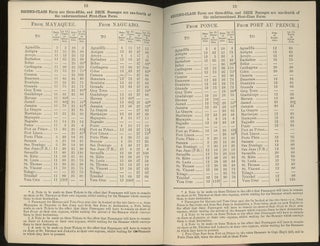 Royal Mail Steam Packet Company Table of Fares For Intercolonial Voyages, 1875