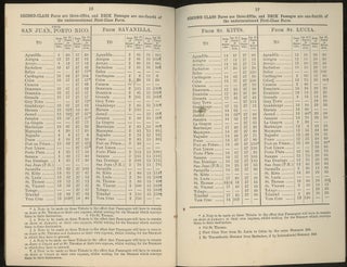 Royal Mail Steam Packet Company Table of Fares For Intercolonial Voyages, 1875