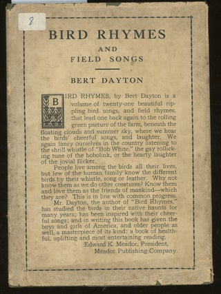 Item #z015127 Bird Rhymes and Field Songs. Bert Dayton