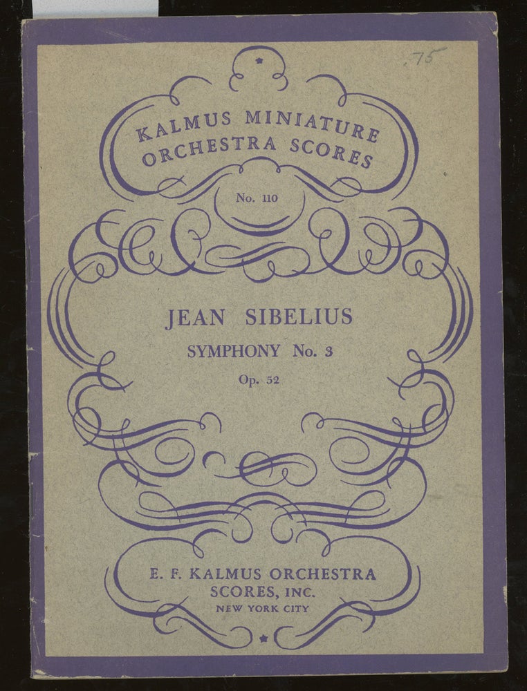 Item #z015425 Symphony No. 3, Op. 52 (Kalmus Miniature Orchestra Scores). Jean Sibelius.