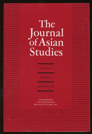 Item #z015685 The Journal of Asian Studies, Volume 58, Number 4, November 1999, Annual Index....