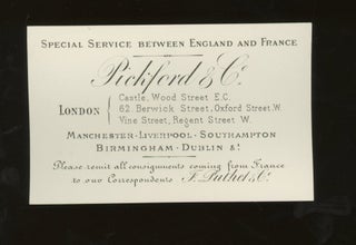 Item #z015702 Pickford and Co. Steamship Company Calling Card, Passage Between England and...