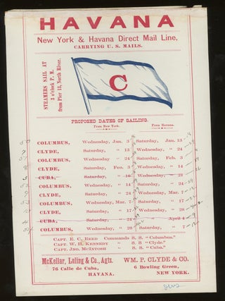 Item #z015708 Group of Five Clyde Steamship Company New York and Havana Direct Mail Line Sailing...