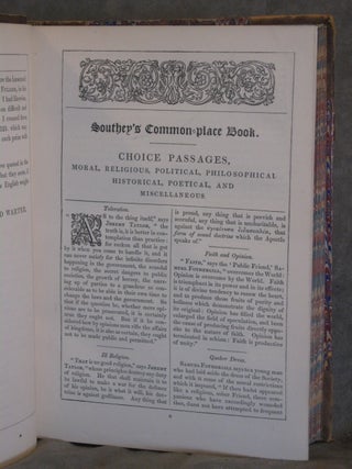 SOUTHEY'S COMMON PLACE: Choice Passages. Collections for English Manners and Literature. First, Second, Third and Fourth Series (complete 4 volumes)
