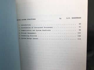 Lot of 4 A. N. Habermann volumes from his own collection: Introduction to Operating System Design; On the Harmonious Co-Operation of Abstract Machines; Operating System Structures; The Second Compendium of Gandalf Documentation