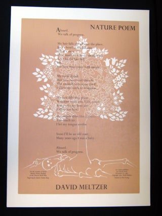 Item #z03726 Nature Poem (Broadside). David Meltzer, Janeen Vanden Berg, Noel Young