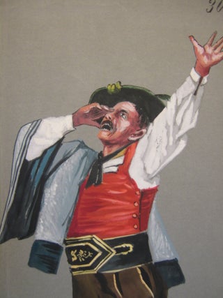 Original Gouache Drawing of a German Opera Singer "Tirol Zillerthal"