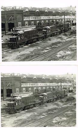Four photographs of a P&LERR Trainyard by Pittsburgh photographer William Metzger