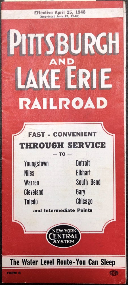 Item #z04565 Pittsburgh and Lake Erie Rail Road Time Tables: Effective April 25, 1948. Pittsburgh, Lake Erie Railroad, P&LE RR.